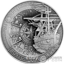 BOSTON TEA PARTY 250th Anniversary Silver Coin 10$ Barbados 2023