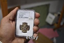 Barbados 1975FM Gold $100 NGC DPF69UC Olive Blossom