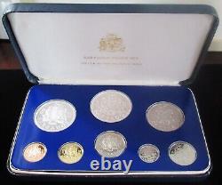 Barbados 1980 Uncirculated 8 Coin Proof Set in Original Box, CoA