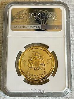 Barbados 2017 Trident $5 Gold NGC MS69 SKU# 7023