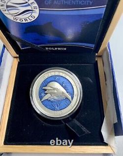 Barbados 2019 $5 Dolphin/ Incredible 3 Oz. 999 Silver / 999 Mintage Coin