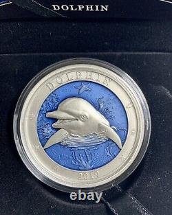 Barbados 2019 $5 Dolphin/ Incredible 3 Oz. 999 Silver / 999 Mintage Coin