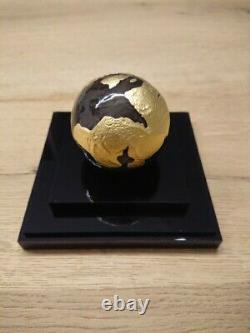 Barbados 2022 Pangea Dark Marble with 24K Gold Plating 3oz Silvercoin