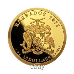 Barbados 2023 1/2g Gold Vinyl Records Proof