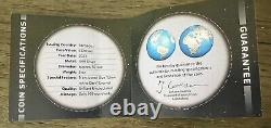 Barbados 2023 $5 3oz Silver Blue Marble Glow in the Dark Enamel 999 Minted