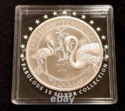 Barbados Flamingo 1oz Pure Silver Proof-like With Box