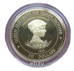 Barbados Gold Coin $10 1995 Queen Mother Engagement Portrait 1/4oz. 583 14ct