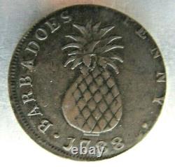 Barbados KM-Tn8 Penny 1788 large head type, struck off-center error