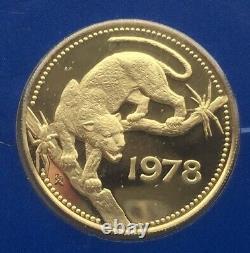 Belize 1978 Jaguar 100 Dollars Gold Coin, Proof