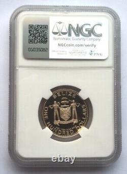 Belize 1980 Orchids 100 Dollars NGC PF69 Gold Coin, Proof