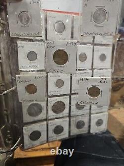 Binder With Foreign Coins From Austria, Bahamas, Belize, Barbados, Brazil