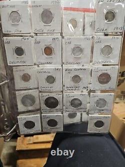 Binder With Foreign Coins From Austria, Bahamas, Belize, Barbados, Brazil