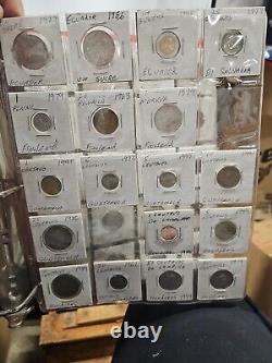 Binder With Foreign Coins From Austria, Bahamas, Belize, Barbados, Brazil