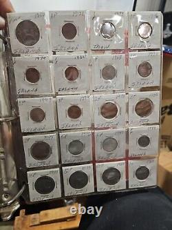 Binder With Foreign Coins From Austria, Bahamas, Belize, Barbados, Brazil