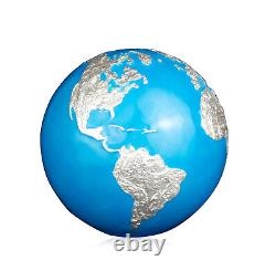 Blue Marble Earth Glow in Dark 3oz Silver Coin $5 Barbados 2023 Limited Edition