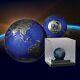 Blue Marble at Night 3 oz Antique finish Silver Coin 5$ Barbados 2021