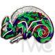 Chameleon 3 oz Antique finish Silver Coin 5$ Barbados 2023