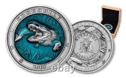 Crocodile Underwater World 2019 Barbados Silver 3 Oz. $5 Coin