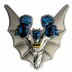 DC COMICS BATMAN Shaped 5oz Silver $5 Silver Coin 2022 Barbados NGC 70 FR