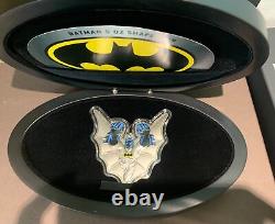 DC COMICS BATMAN Shaped 5oz Silver $5 Silver Coin 2022 Barbados NGC 70 FR