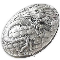 DRAGON EGG YEAR OF THE DRAGON 2024 5 oz Pure Silver Special Shape Coin Djibouti