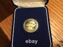 Franklin Mint 1975 Barbados 100 Dollar proof gold coin. 500 fine