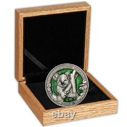 KOALA Colors of Wildlife 3 oz. Silver Coin Barbados 2022