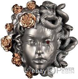 MEDUSA 3D Two Faces Myth Transformation 3 Oz Silver Coin 5$ Barbados 2024