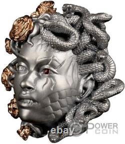 MEDUSA 3D Two Faces Myth Transformation 3 Oz Silver Coin 5$ Barbados 2024