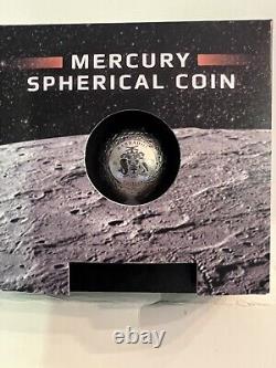 MERCURY SPHERICAL COIN. 2022.1oz SLVER. ONLY 4,879 MINTED FROM BARBADOS