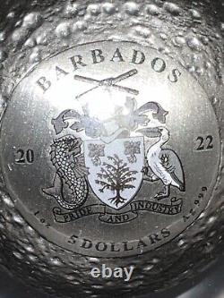 MERCURY SPHERICAL COIN. 2022.1oz SLVER. ONLY 4,879 MINTED FROM BARBADOS