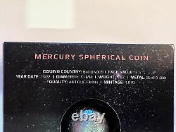 MERCURY SPHERICAL COIN. 2022.1oz SLVER. ONLY 4,879 MINTED FROM BARBADOS