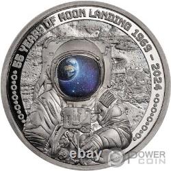 MOON LANDING Astronaut 55th Anniversary 1 Oz Silver Coin 5$ Barbados 2024