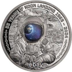 MOON LANDING Astronaut 55th Anniversary 1 Oz Silver Coin 5$ Barbados 2024