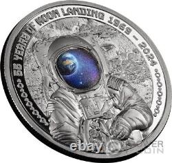 MOON LANDING Astronaut 55th Anniversary 1 Oz Silver Coin 5$ Barbados 2024