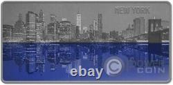 NEW YORK AT NIGHT Bar 3 Oz Silver Coin 5$ Barbados 2024