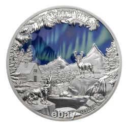 NORTHERN LIGHTS 5 Oz Silver Coin $5 Barbados 2023