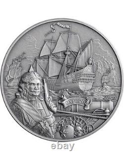 OXFORD Captains of Fortune 2 Oz Silver Coin 5$ Barbados 2024