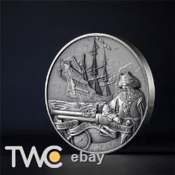 Queen Anne's Revenge Captains of Fortune 2 oz Silver Coin 5$ Barbados 2023