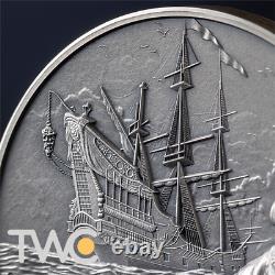 Queen Anne's Revenge Captains of Fortune 2 oz Silver Coin 5$ Barbados 2023