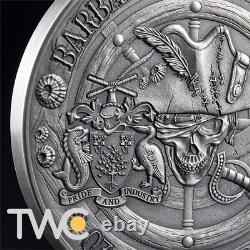 Queen Anne's Revenge Captains of Fortune 2 oz Silver Coin 5$ Barbados 2023