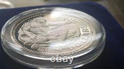 SILVER PR+ RARE 1973 BARBADOS PROOF SILVER 10 DOLLARS w HOLDER & BOX, NEPTUNE