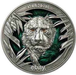 TIGER COLOURS OF WILDLIFE 2021 3oz Ultra High Relief Pure Silver Coin