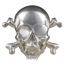 TREASURE ISLAND SKULL 2022 5 oz. 999 Pure Silver Coin Barbados