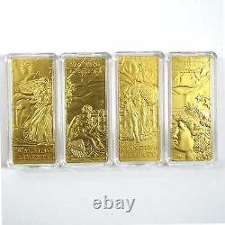 The Lady Liberty 4 Piece Gold Plated Silver Bar Set 2022 SKUCPC6766