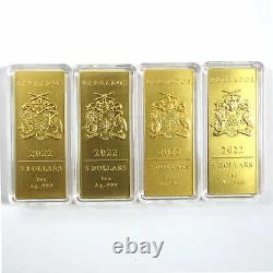 The Lady Liberty 4 Piece Gold Plated Silver Bar Set 2022 SKUCPC6766