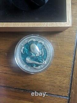 Underwater World barbados silver coin 2021 Octopus