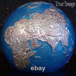 Unique NO SEAS 2020 Blue Marble Planet Earth $5 3 OZ Pure Silver Spherical Coin